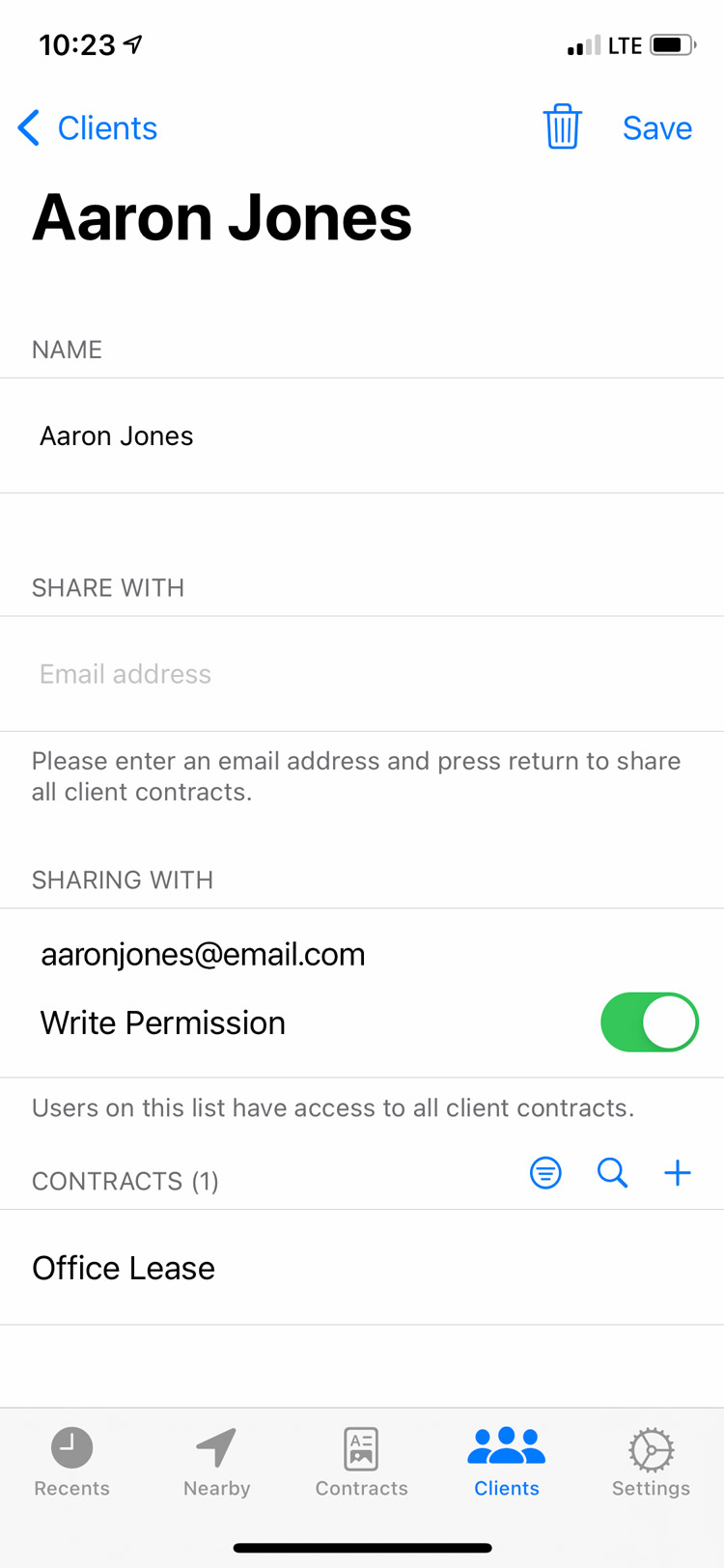 Store your client information