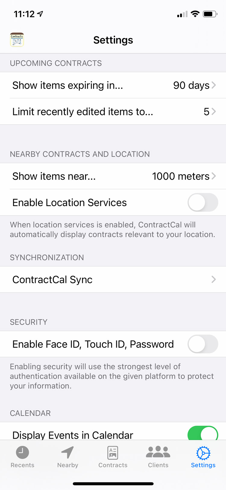 Mobile App Settings